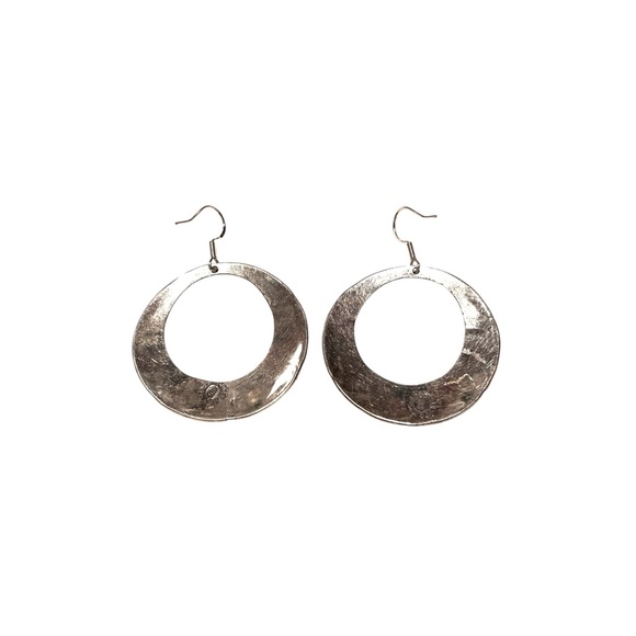 Vintage “Hecho en México” Silver Hoop Earrings - Picture 4 of 4